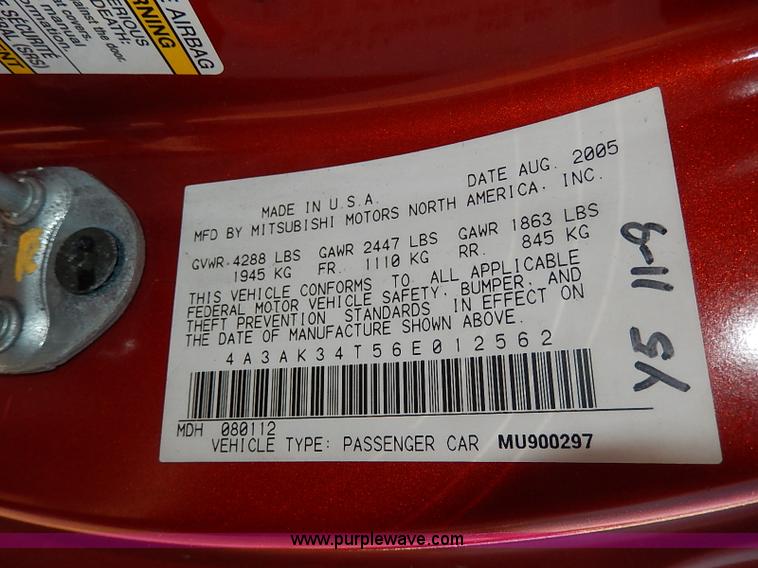 image for item H2626 2006 Mitsubishi Eclipse GT