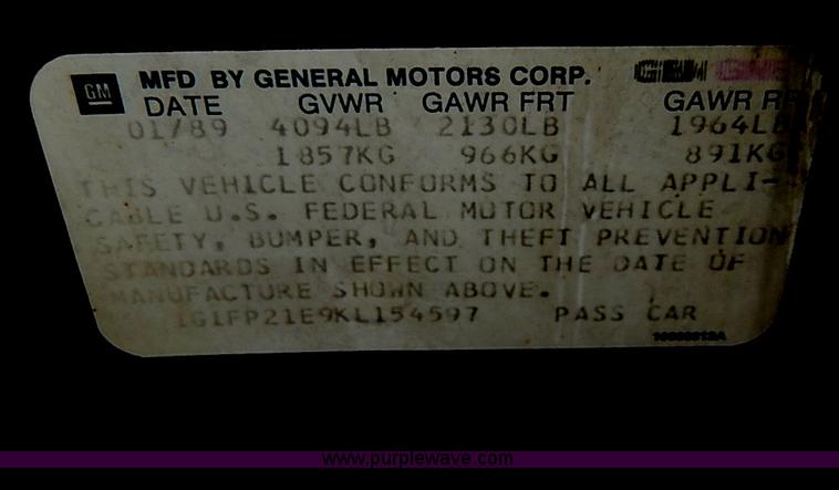 image for item H6046 1989 Chevrolet Camaro Z28