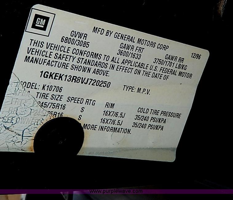 image for item H6069 1997 GMC Yukon