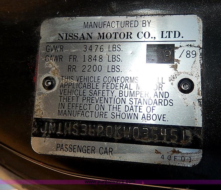 image for item H6144 1989 Nissan 240SX SE