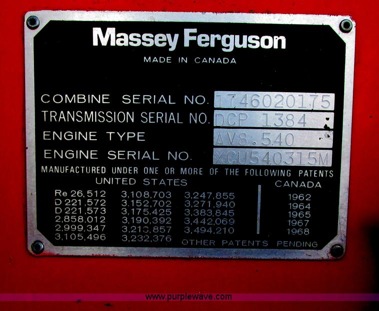 image for item A8666 1985 Massey-Ferguson 860 combine