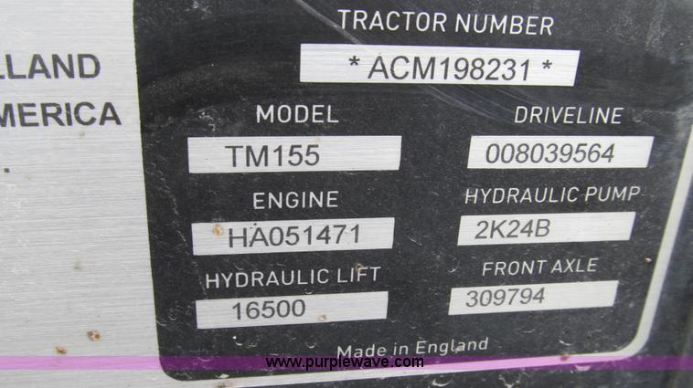 image for item G2356 2003 New Holland TM155 MFWD tractor