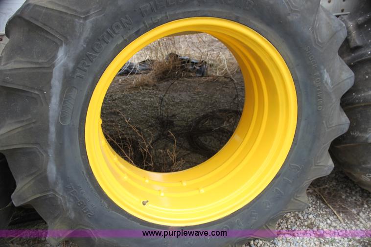 image for item H2175 (2) Firestone 20.8-34 rear tractor tires and John Deere wheels