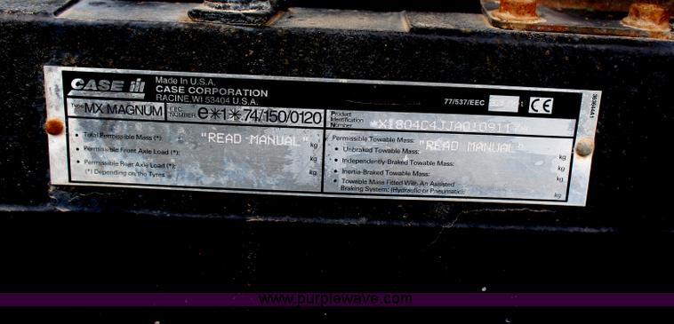 image for item H6095 2001 Case IH MX180 MFWD tractor