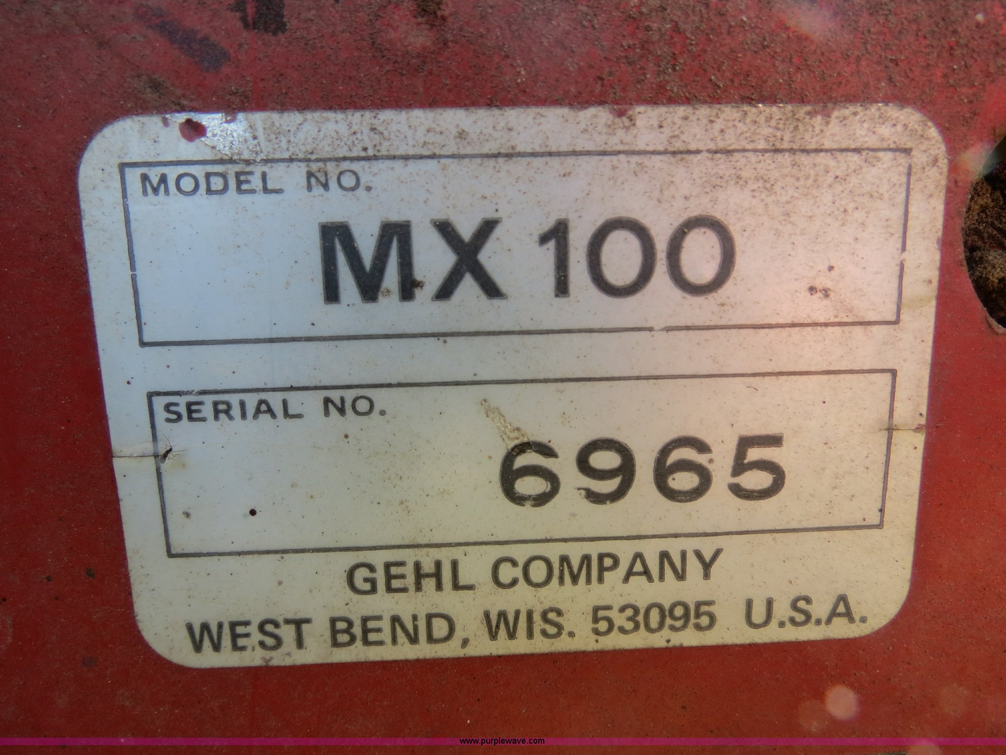 Gehl MX100 grinder mixer in Quinton, OK Item B4909 sold Purple Wave