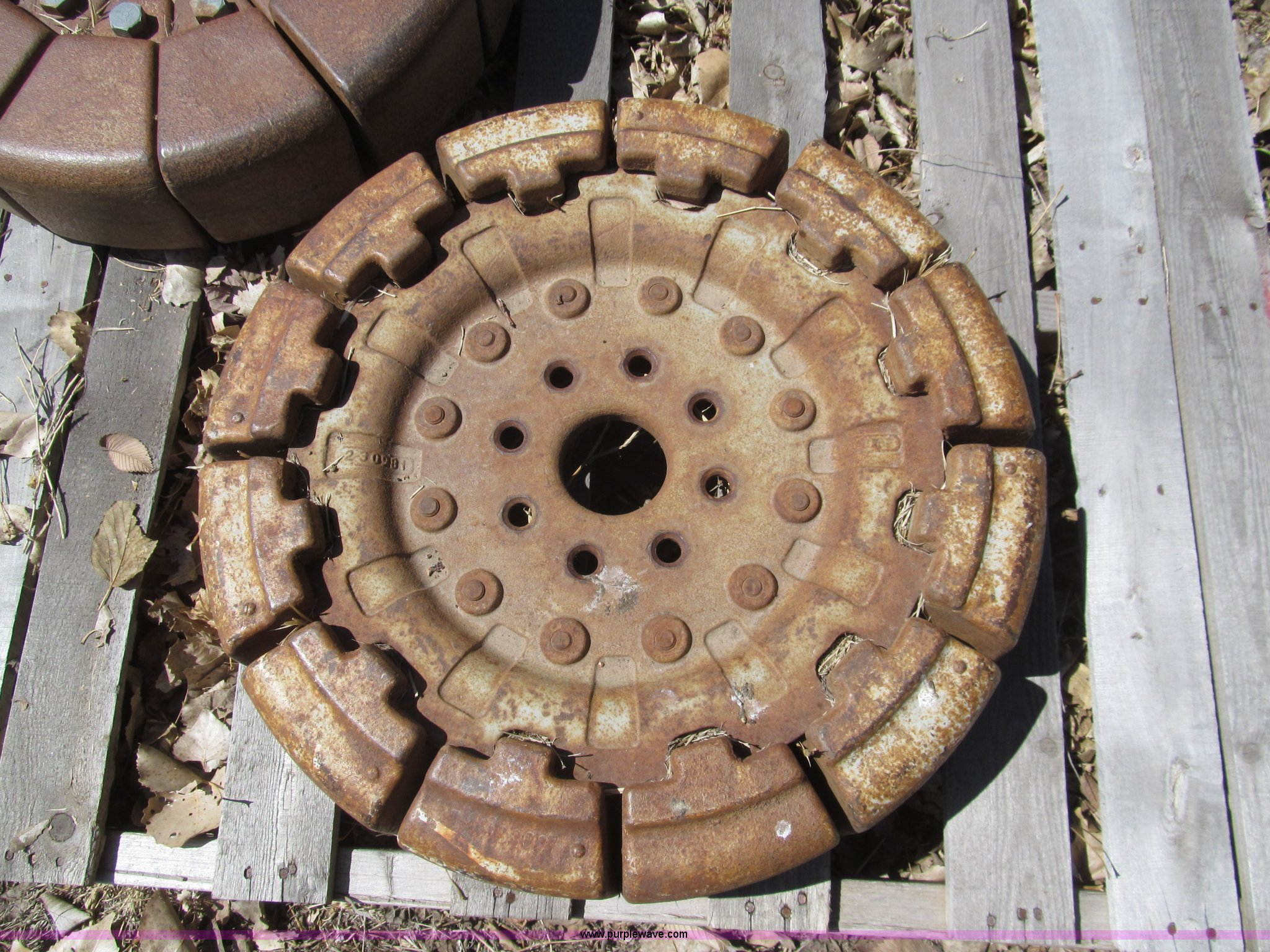 (2) Ford tractor wheel weights in Buhler, KS Item G8433 sold Purple