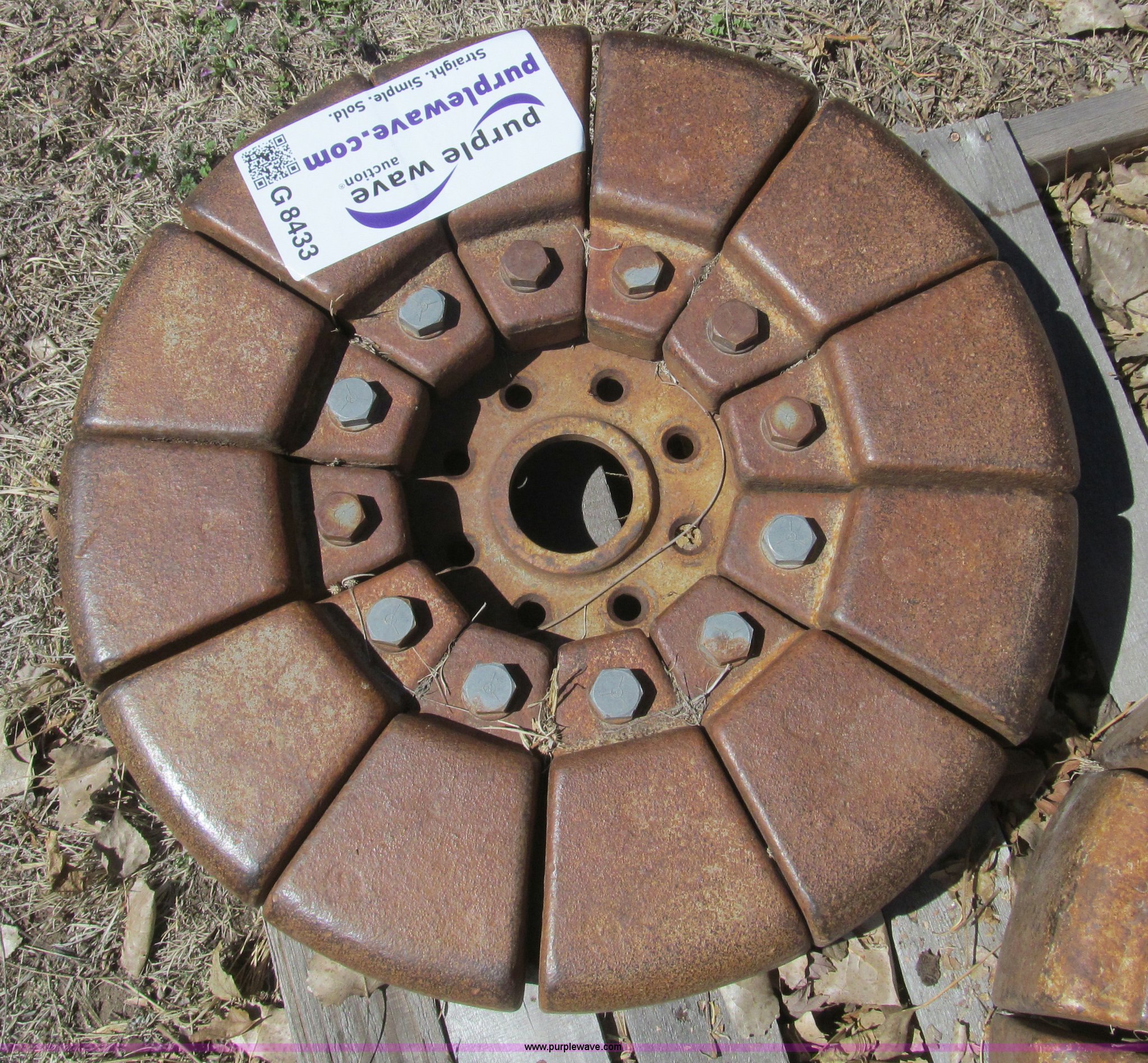 (2) Ford tractor wheel weights in Buhler, KS Item G8433 sold Purple