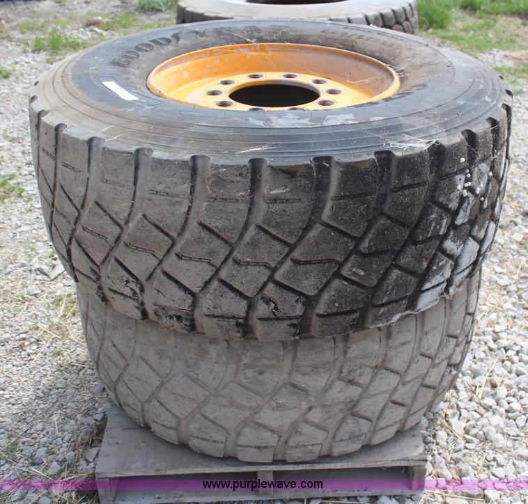 image for item AM9341 (2) Goodyear 445/65R22.5 tires and wheels