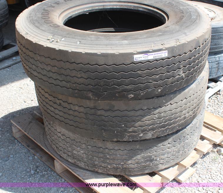 image for item AM9343 (3) assorted Goodyear 315/80R22.5 tires