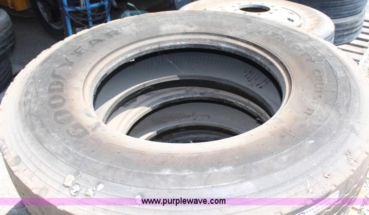 image for item AM9343 (3) assorted Goodyear 315/80R22.5 tires