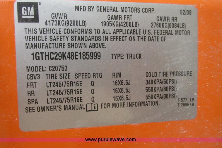 image for item G8352 2008 GMC Sierra 2500HD Ext. Cab pickup truck