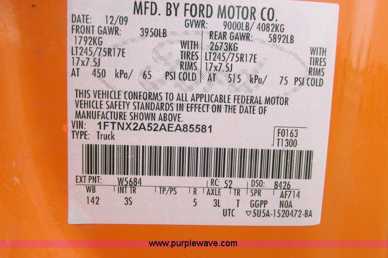 image for item G8353 2010 Ford F250 Super Duty XL SuperCab pickup truck