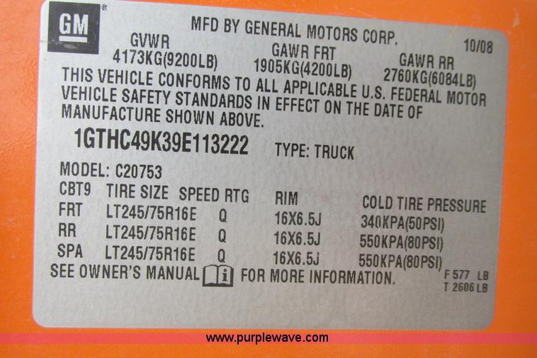 image for item G8355 2009 GMC Sierra 2500HD Ext. Cab pickup truck