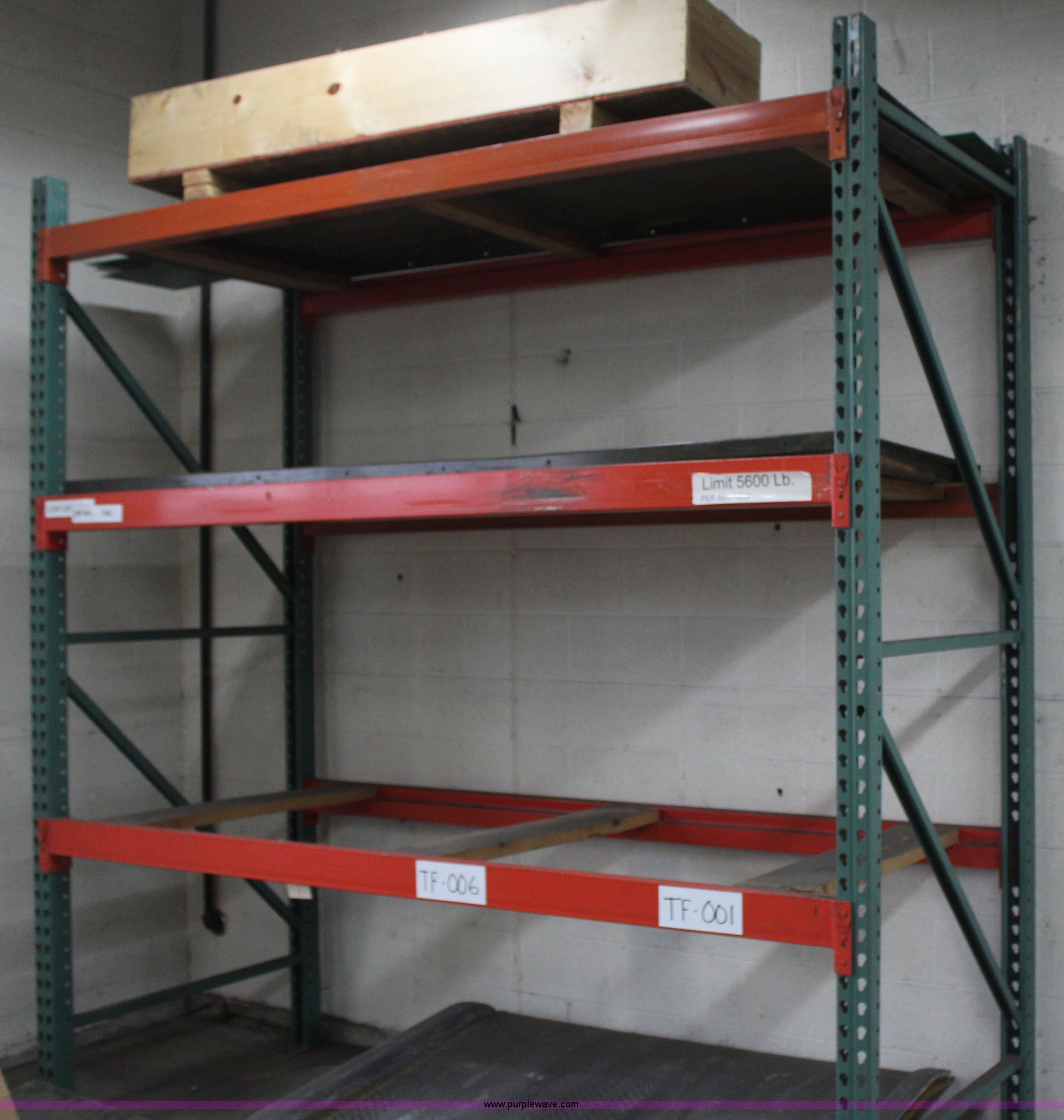 Pallet racking in Kansas City, KS Item AA9793 sold Purple Wave
