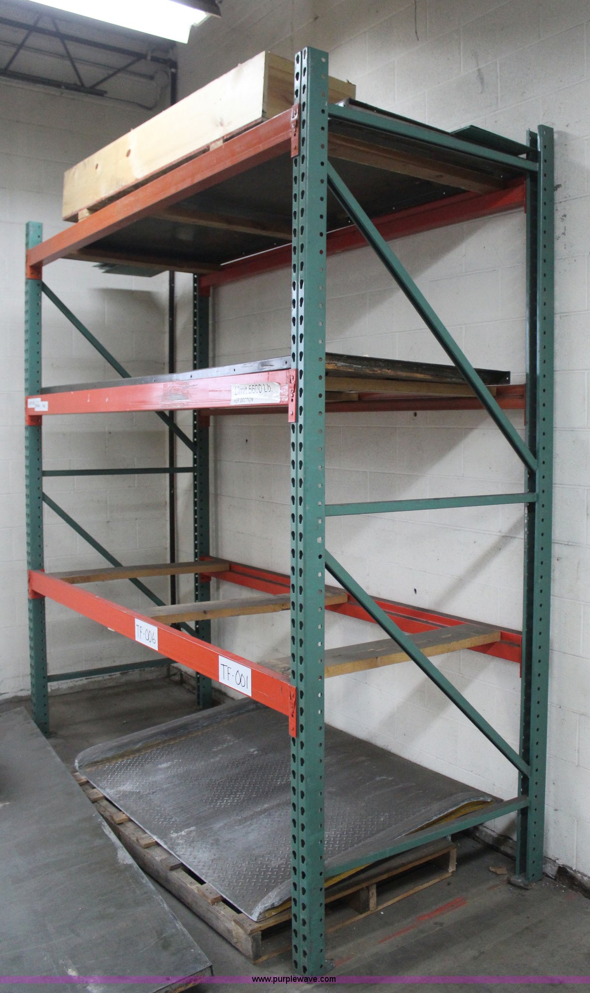 Pallet racking in Kansas City, KS Item AA9793 sold Purple Wave