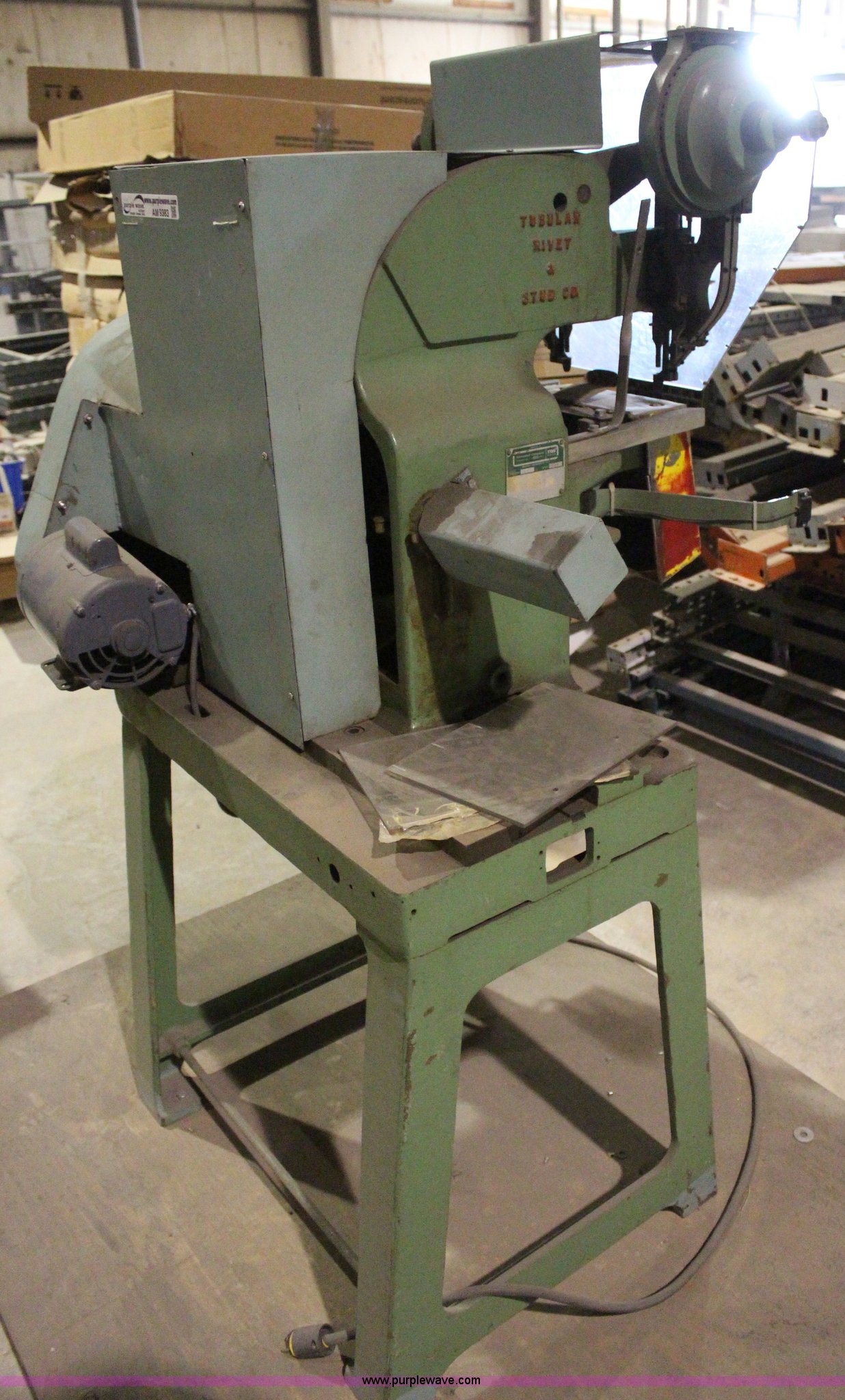 Tubular rivet machine in Osage City, KS Item AM9383 sold Purple Wave