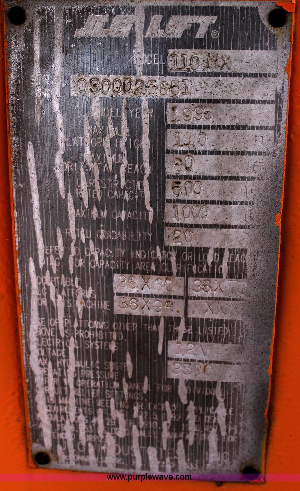 image for item C3808 1996 JLG 110HX boom lift