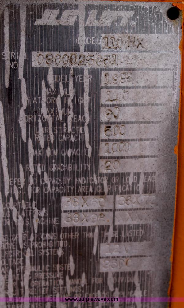 image for item C3808 1996 JLG 110HX boom lift