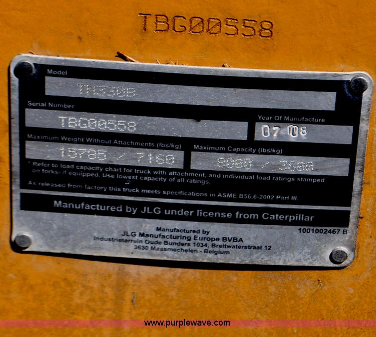 image for item G6458 2007 Caterpillar TH330B telehandler