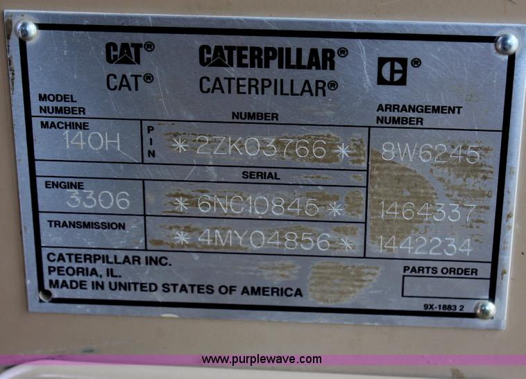 image for item H1421 1998 Caterpillar 140H articulated motor grader