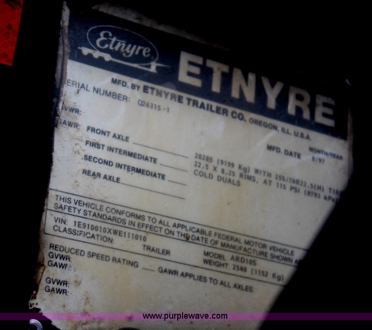 image for item H2595 1998 Etnyre PRTN50TD3-T1 detachable lowboy trailer