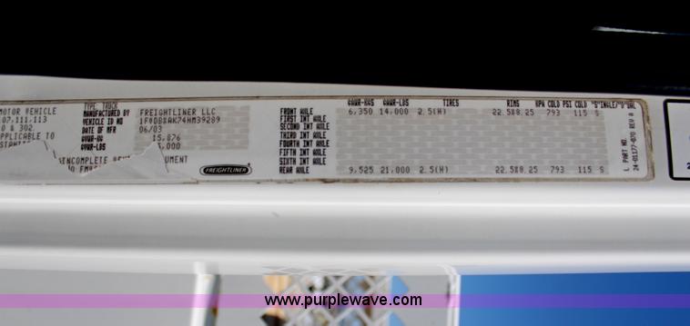 image for item H6088 2003 Freightliner FL80 flatbed truck with knuckle boom crane