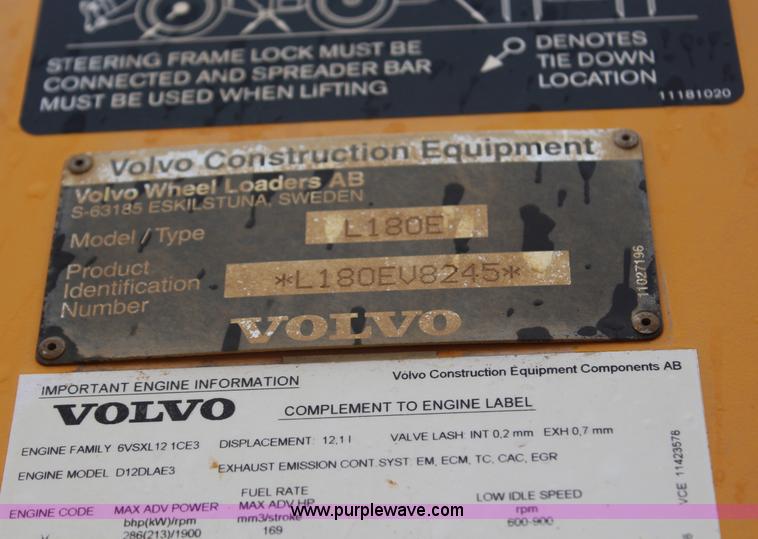 image for item H6105 2006 Volvo L180E wheel loader