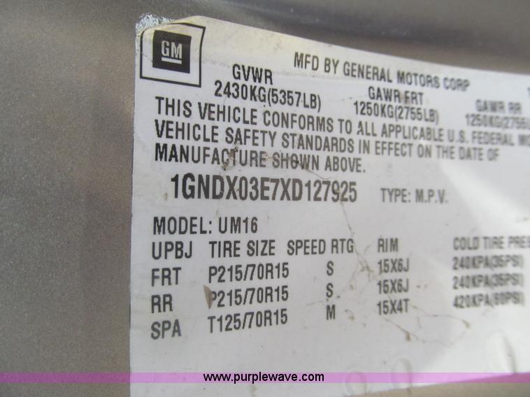 image for item I7080 1999 Chevrolet Venture