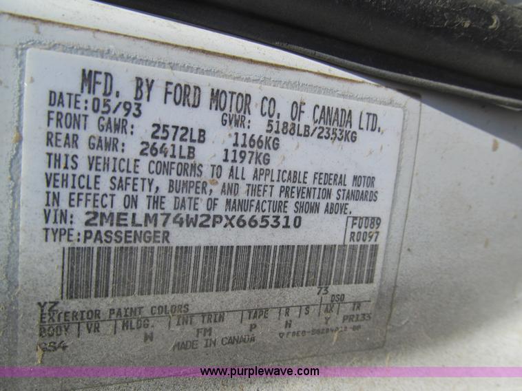 image for item I7084 1993 Mercury Grand Marquis GS