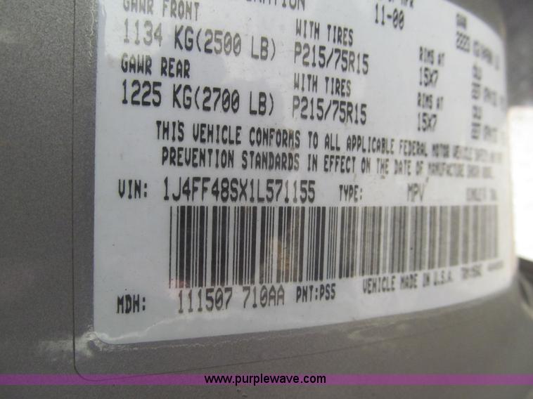 image for item I7117 2001 Jeep Cherokee Sport SUV