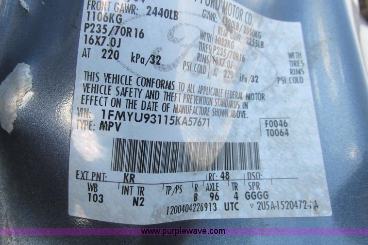 image for item I9699 2005 Ford Escape XLT SUV