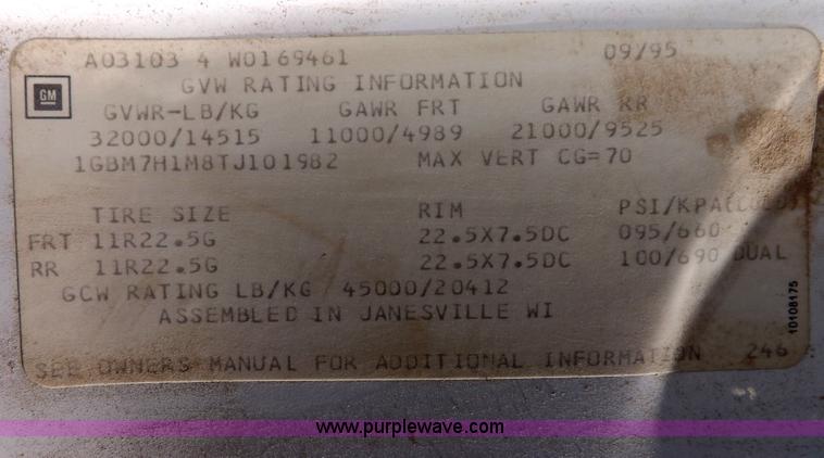 image for item I7588 1996 Chevrolet Kodiak fuel truck