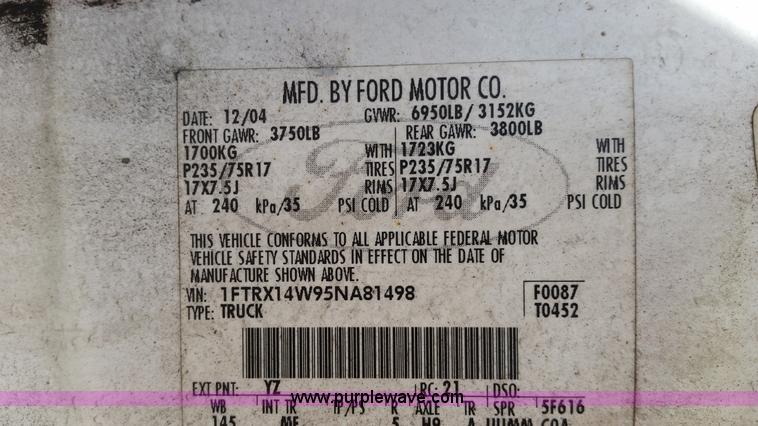 image for item G9131 2005 Ford F150 XLT SuperCab pickup truck