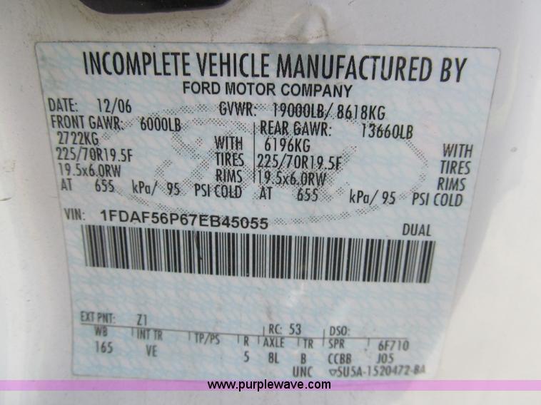 image for item I7063 2007 Ford F550 Super Duty XL service truck