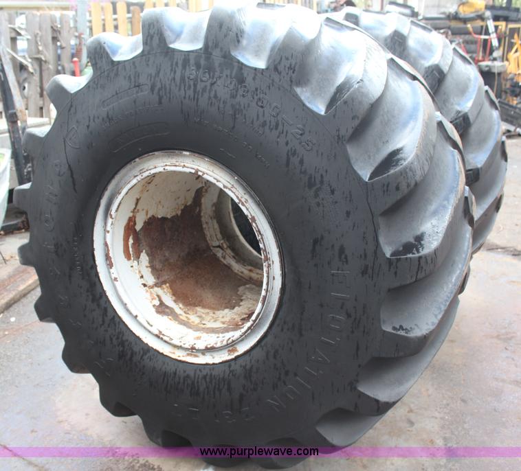 image for item AM9483 (2) 66x43.00-25 floatation tires and wheels