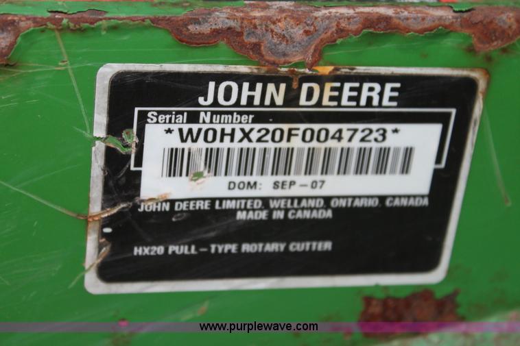 image for item C3864 John Deere HX20 rotary mower