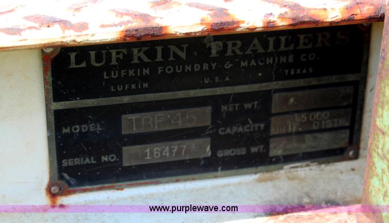 image for item H6077 1961 Lufkin TBF45 flatbed trailer