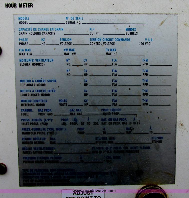 image for item I2733 Superb Energy Miser SA1200C continuous flow grain dryer