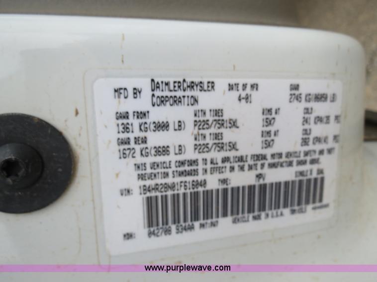 image for item B4904 2001 Dodge Durango SUV