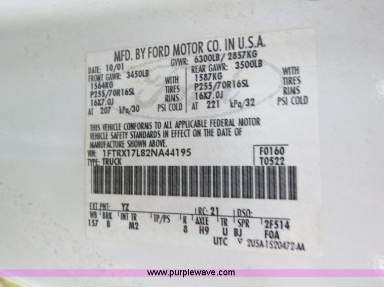 image for item B4911 2002 Ford F150 SuperCab pickup truck