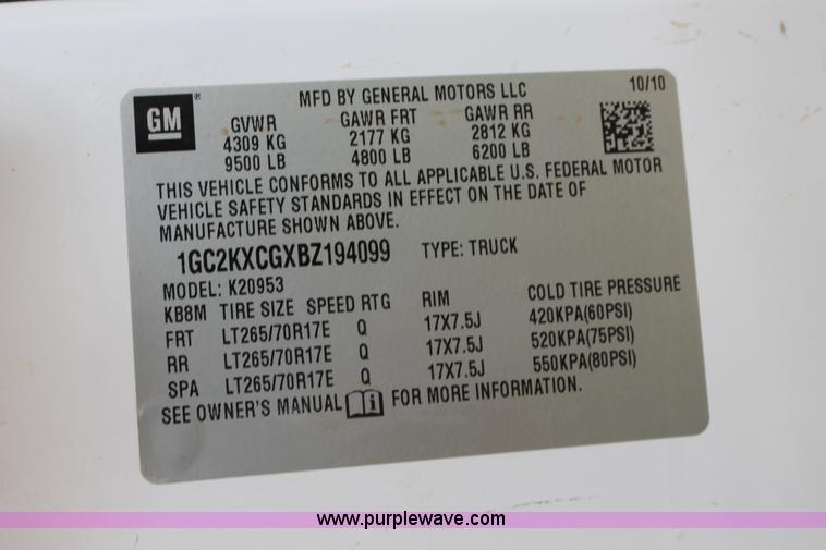 image for item C3853 2011 Chevrolet Silverado 2500HD Ext. Cab pickup truck