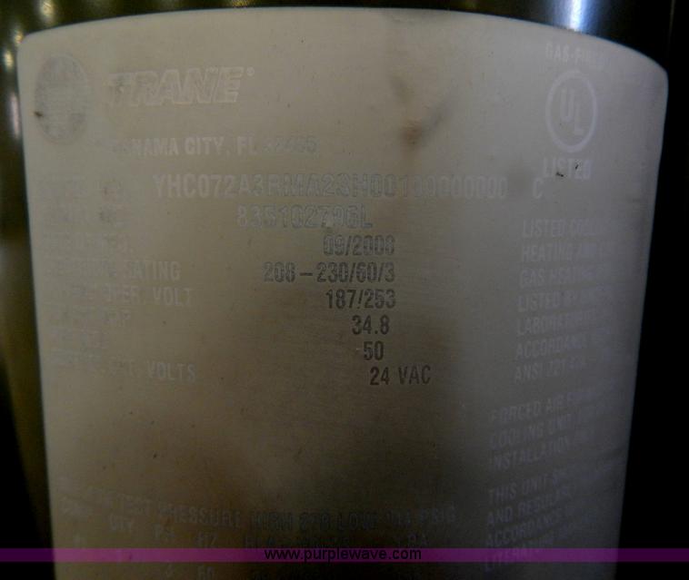 image for item H3417 Trane six ton roof top AC and heating unit