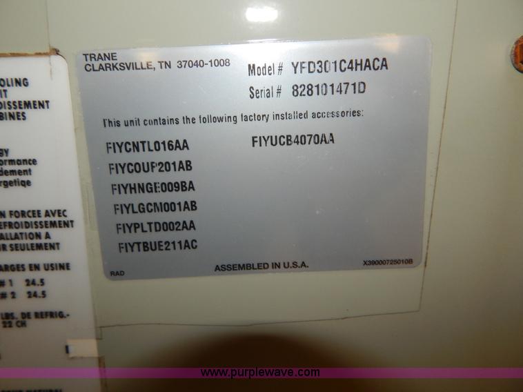 image for item H3418 Trane 25 ton roof top AC and heating unit