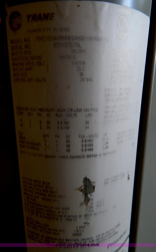 image for item H3420 Trane 12 ton rooftop AC and heating unit