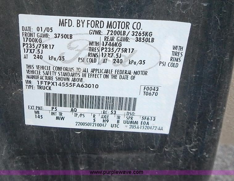 image for item J3233 2005 Ford F150 XLT SuperCab pickup truck