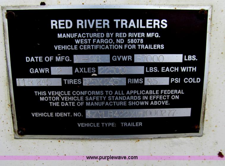image for item E4892 1998 Red River LB237 live bottom trailer