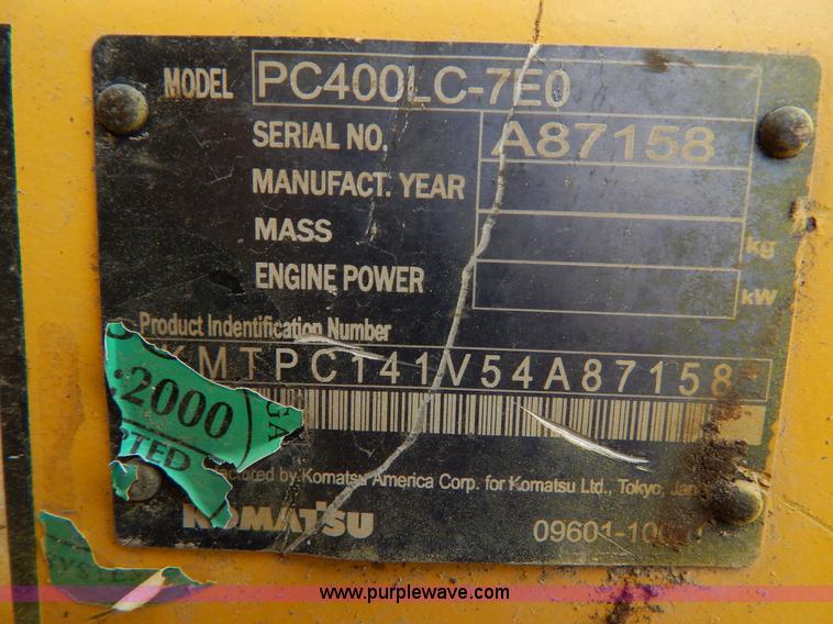 image for item F4877 2006 Komatsu PC400LC-7 excavator