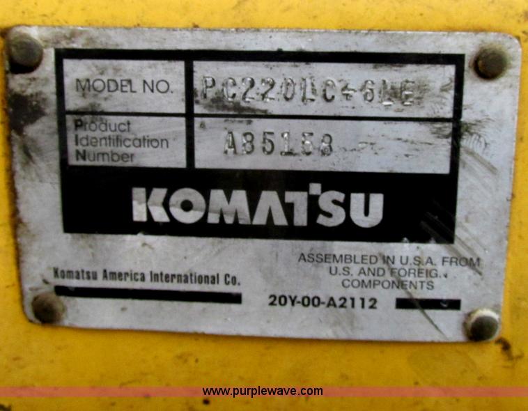 image for item F4880 2000 Komatsu PC220LC-6LE excavator