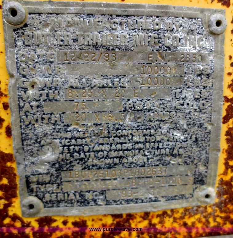 image for item F6924 1994 Butler BPHD-1000 pole trailer