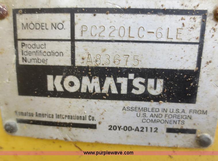 image for item F6941 Komatsu PC220LC-6LE excavator